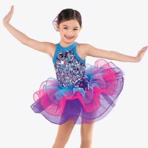 Revolution Dance Costume 23955 'Something To Celebrate' Girls Medium Sequin